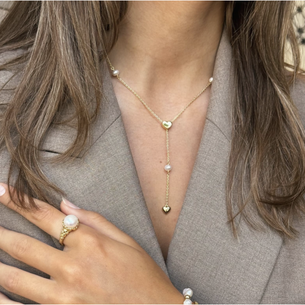 Halskde KARLA Y-Halskde forgyldt slv