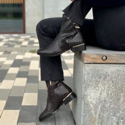 stvle YOU CAN FLY kaffe croco skind str 37-41