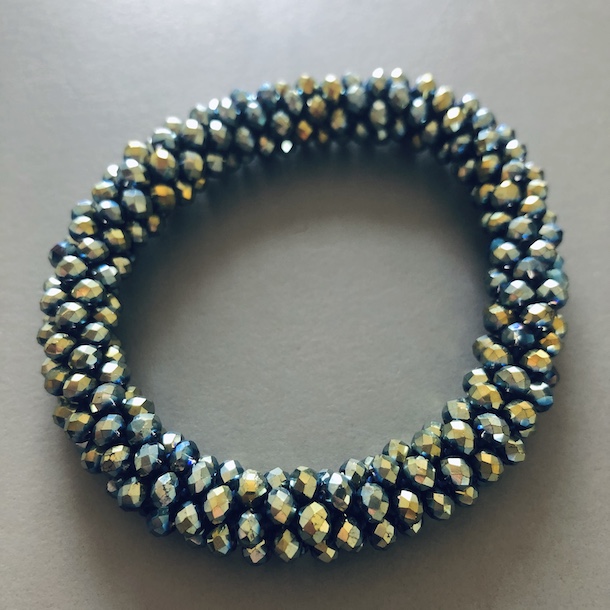 Chunky hårelastik / armbånd med perler metallic - - CONCEPT